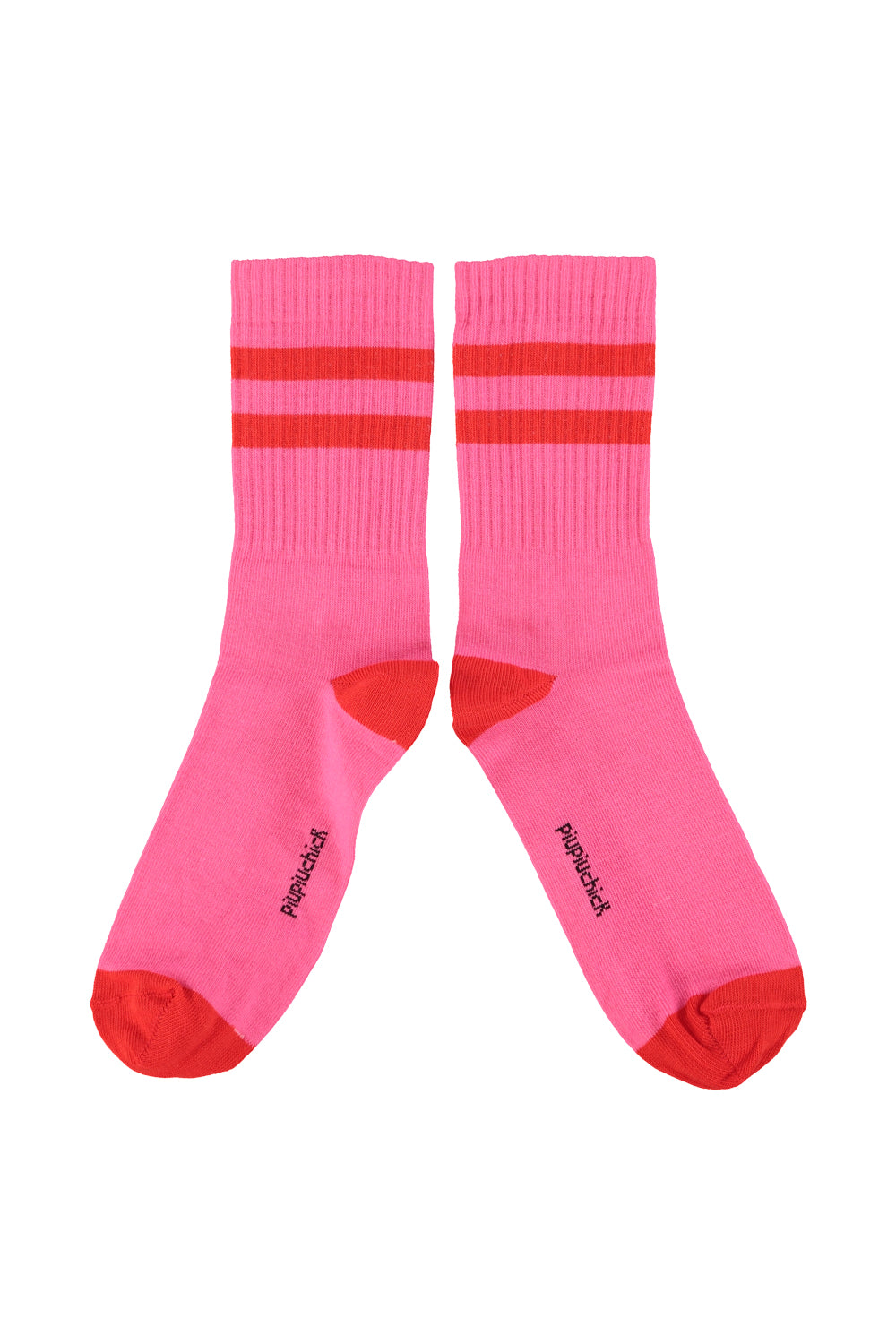 Piupiuchick - socks - pink with red stripes