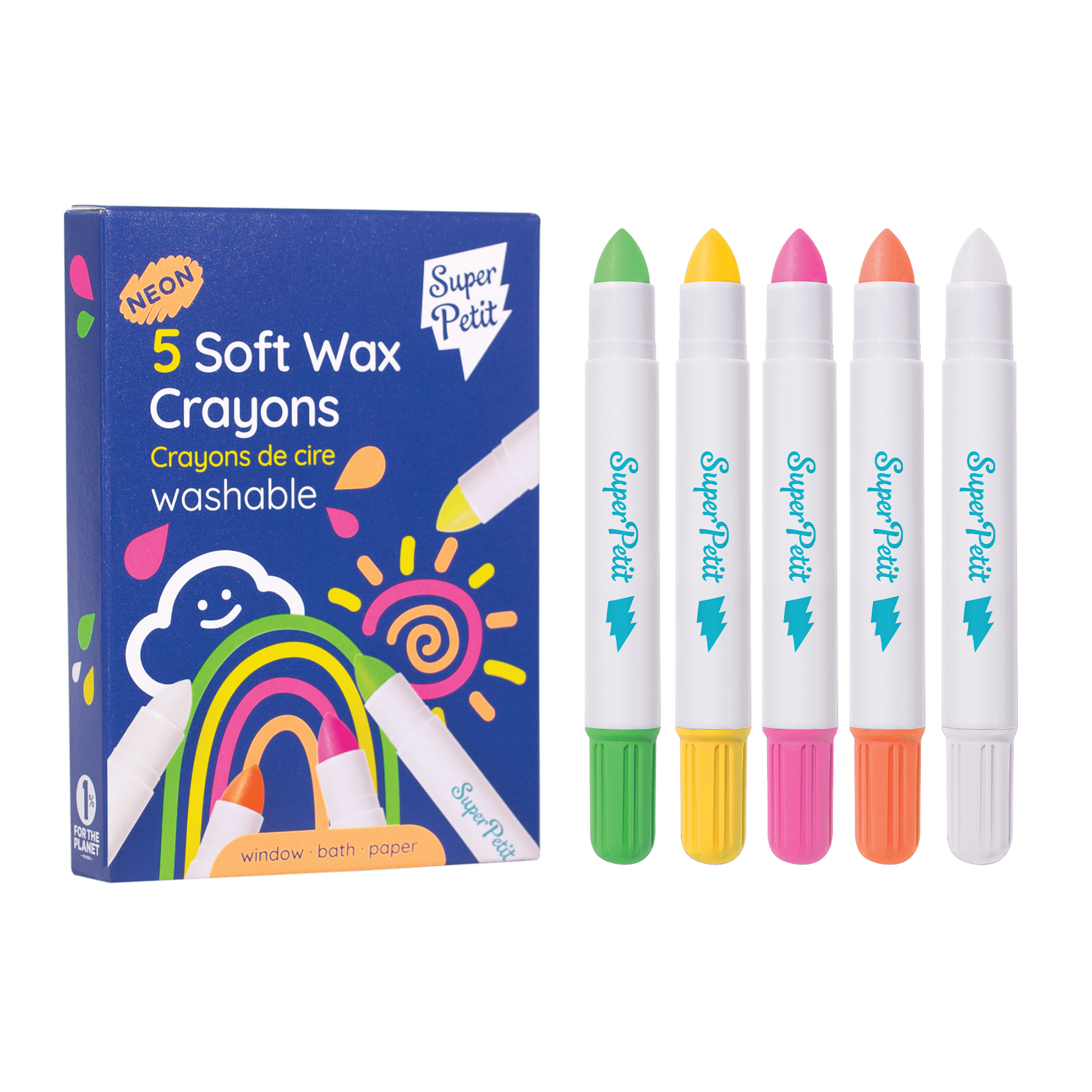 SuperPetit - neon soft wax crayons