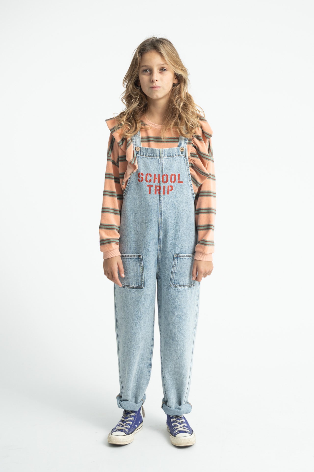 Piupiuchick - sweatshirt - light pink with double stripes