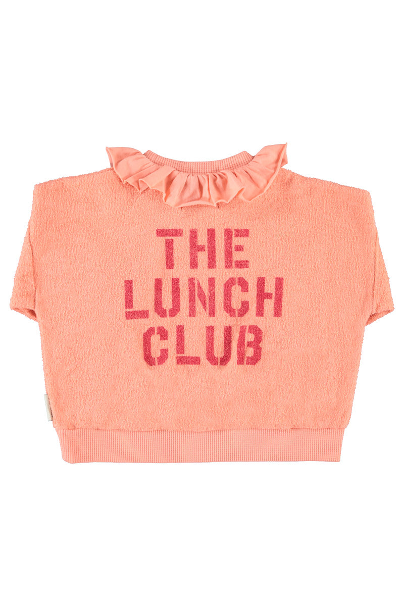 Piupiuchick - sweatshirt with collar - pink with apple print