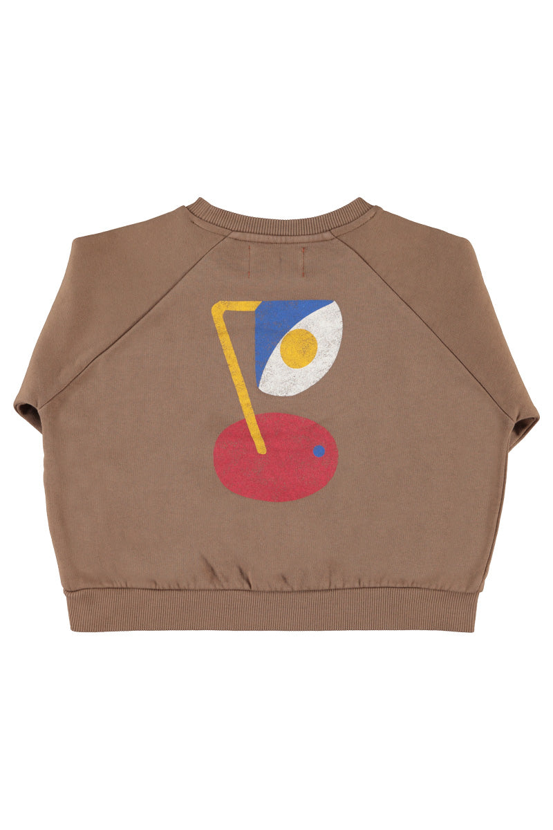 Piupiuchick - unisex sweatshirt - brown with captain print