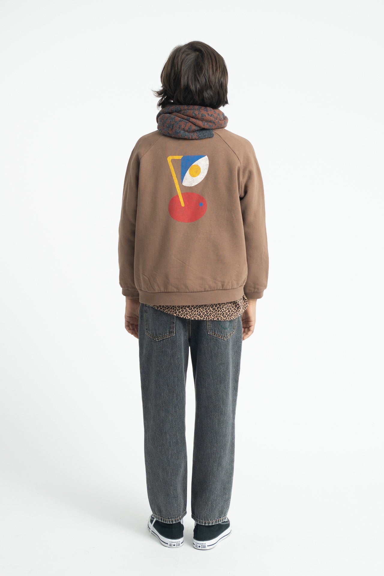 Piupiuchick - unisex sweatshirt - brown with captain print