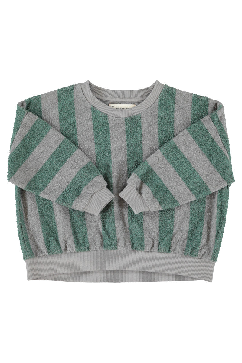 Piupiuchick - sweatshirt - grey & green stripes