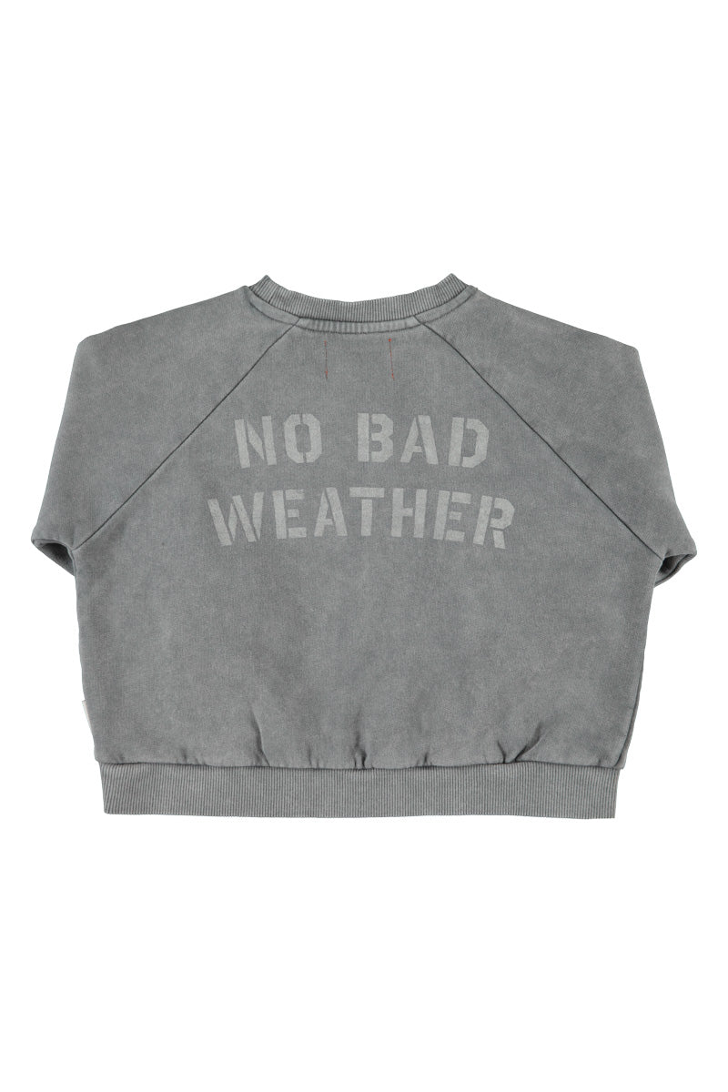 Piupiuchick - unisex sweatshirt - grey with sun & cloud print