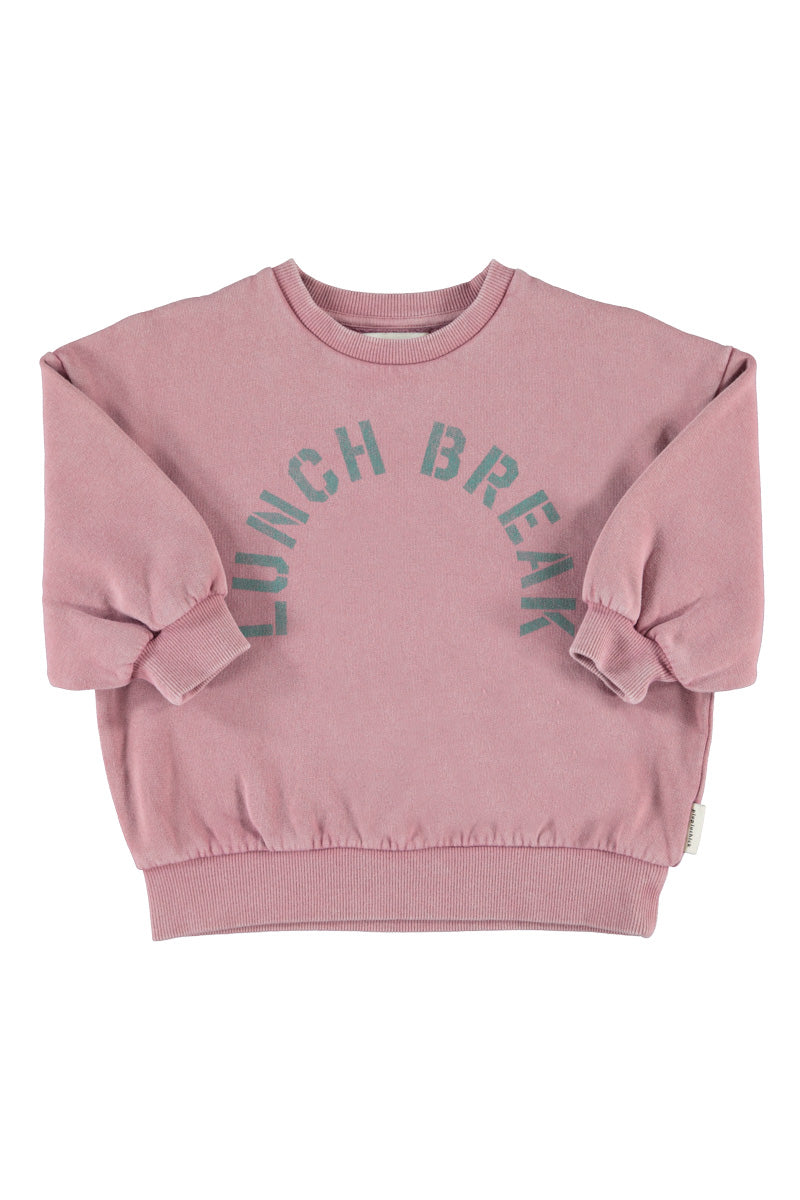 Piupiuchick - unisex sweatshirt - pink with lunchbreak print