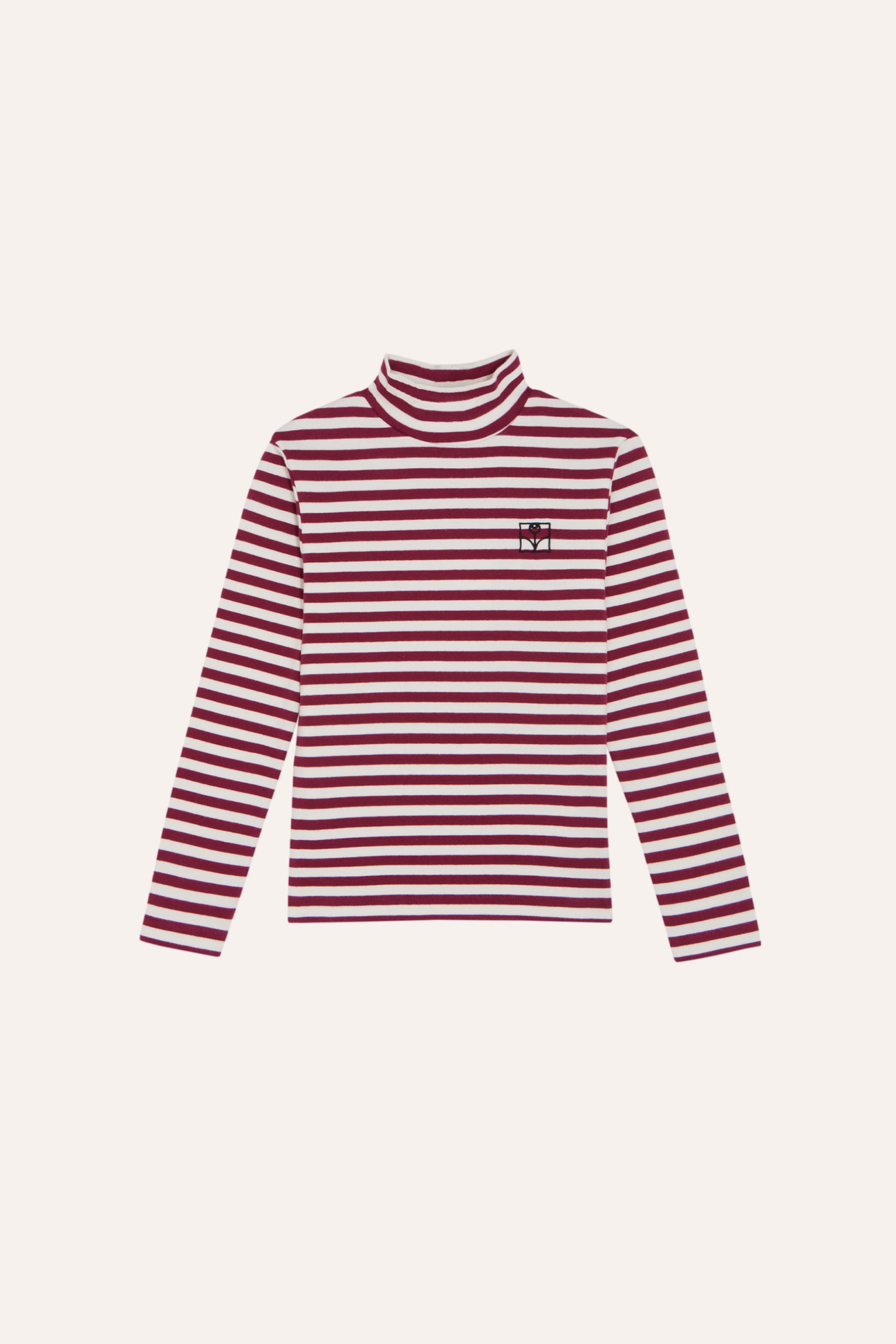 The Campamento - burgundy stripes turtle neck