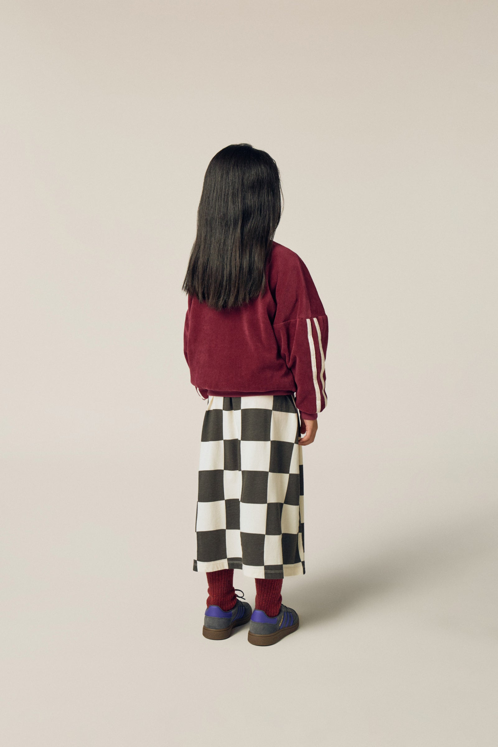 The Campamento - burgundy color block sweatshirt