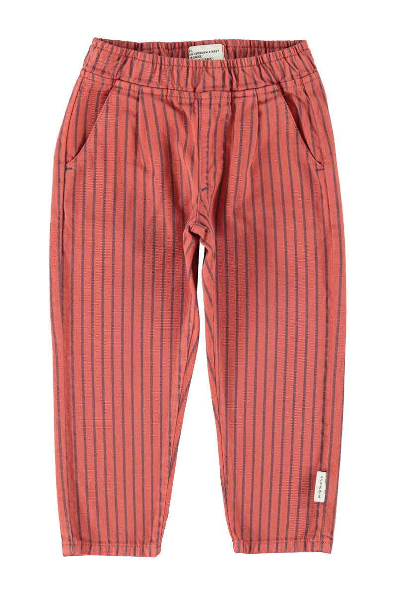 Piupiuchick - trousers - bordeaux with black stripes