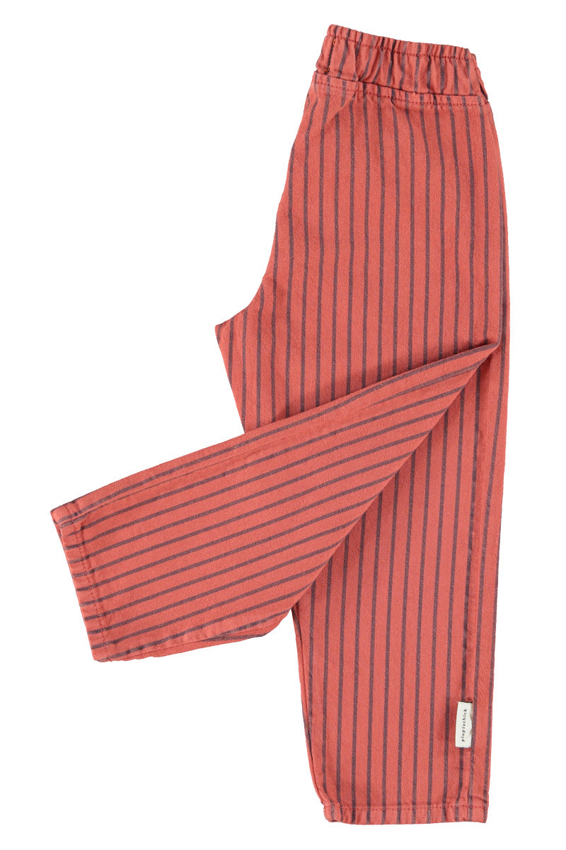 Piupiuchick - trousers - bordeaux with black stripes