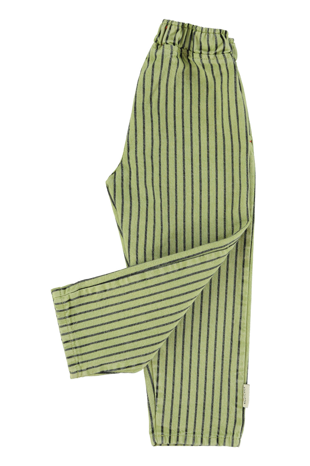 Piupiuchick - unisex trousers - green with indigo stripes