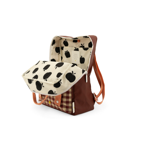 Sticky Lemon - rugzak large gingham - cherry red