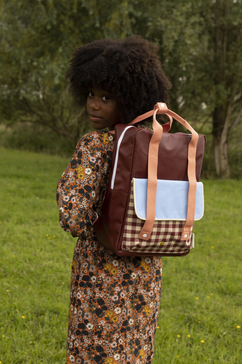 Sticky Lemon - rugzak large gingham - cherry red
