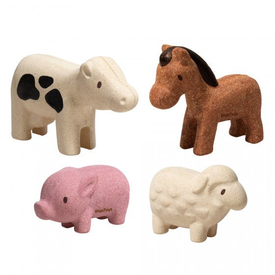 PlanToys speelgoed set van boerderijdieren baby