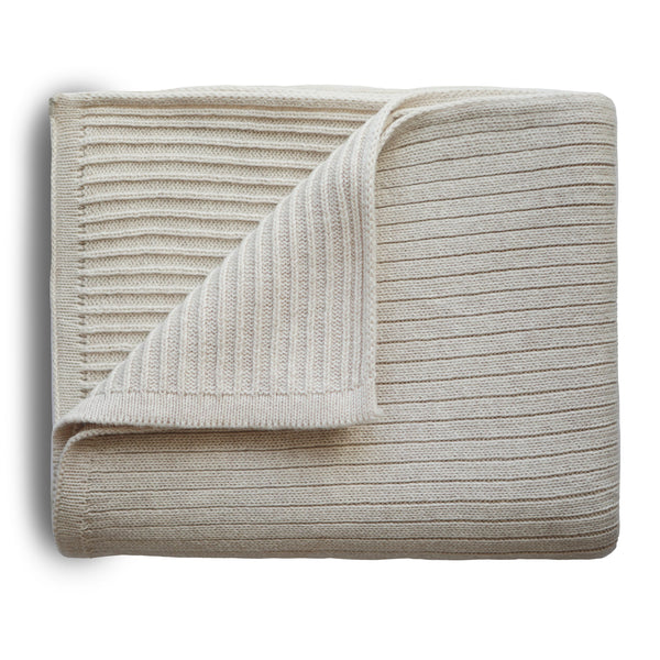 mushie dekentje kinderdeken beige ribbed