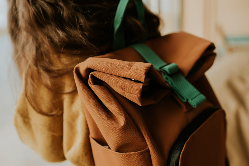 Dusq - mini bag - canvas sunset cognac - forest green