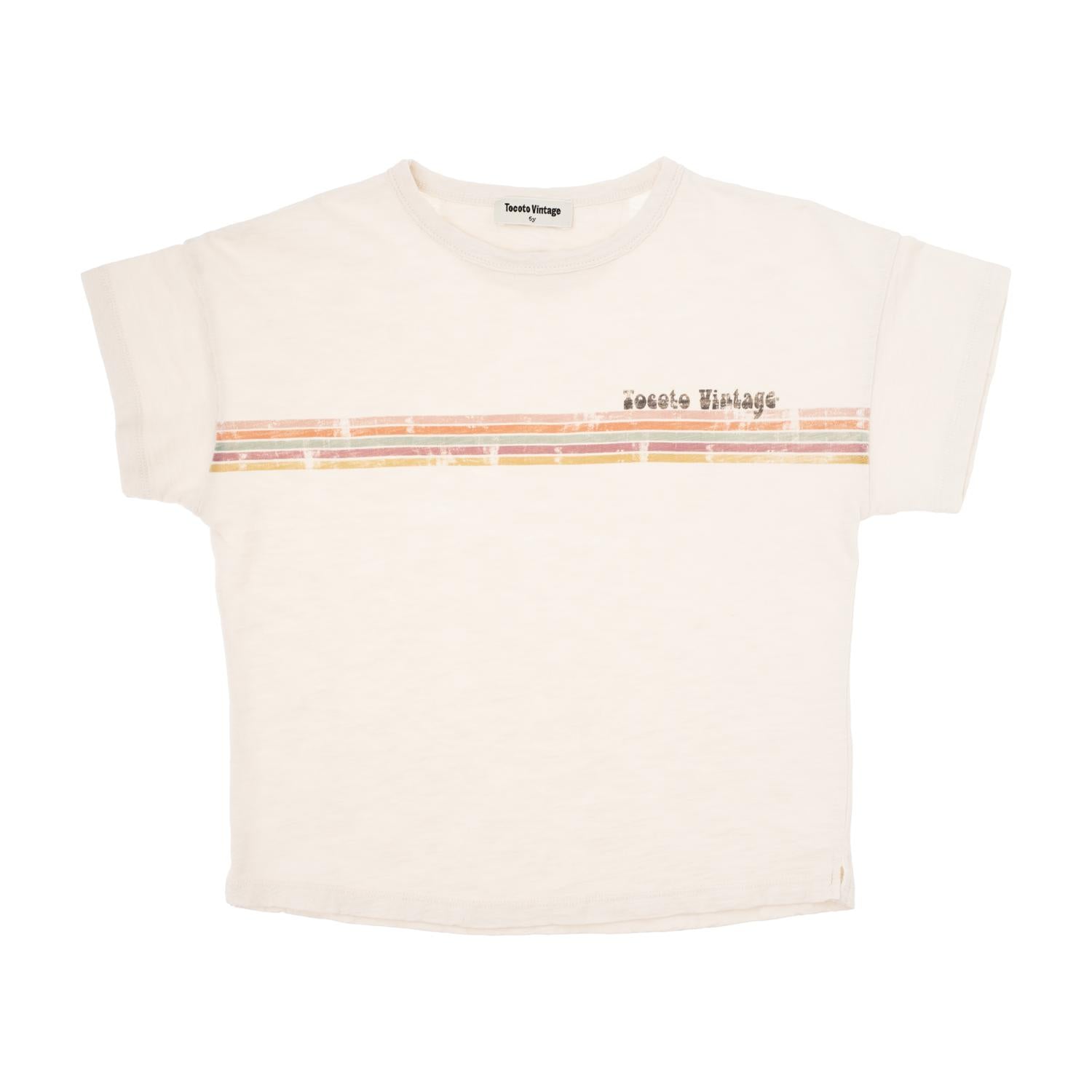 Tocoto Vintage - "lines" t-shirt - off white