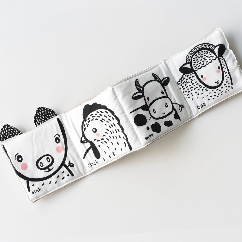 Wee Gallery - zacht babyboekje - friendly faces farm